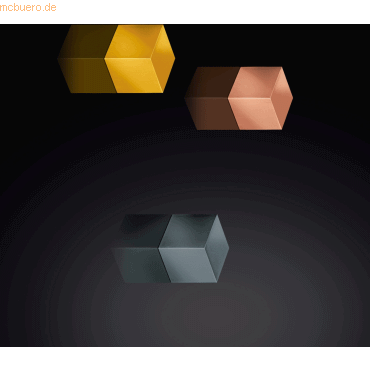 Sigel SuperDym-Magnet C5 Cube-Design grau/Kupfer/Gold 11x11x11mm VE=3 von Sigel