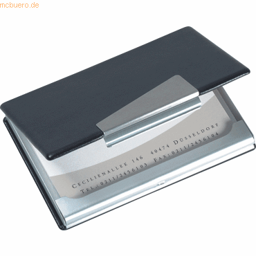 Sigel Visitenkarten-Etui Alu/Lederoptik silber schwarz Sigel Visitenkarten-Etui Alu/Lederoptik silber schwarz von Sigel
