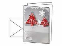 Sigel Weihnachtskarte Drei Bäume - Glänzend - A6 (105 x 148 mm) - 250 g/m² - 10 Karten Grußkarte + Umschlag von Sigel