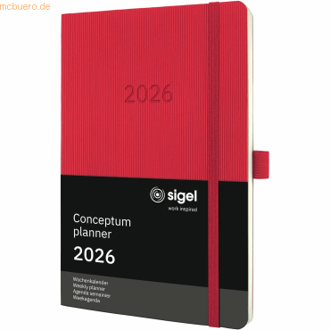 Sigel Wochenkalender Conceptum ca. A5 Softcover rot 2026 Sigel Wochenkalender Conceptum ca. A5 Softcover rot 2026 von Sigel