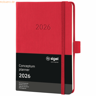 Sigel Wochenkalender Conceptum ca. A6 Hardcover rot 2026 Sigel Wochenkalender Conceptum ca. A6 Hardcover rot 2026 von Sigel