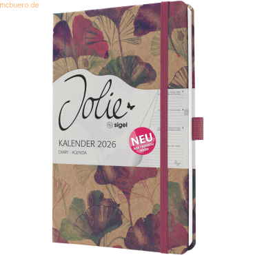 Sigel Wochenkalender Jolie ca. A5 Hardcover Sunlight Ginkgo 2026 von Sigel