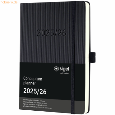 Sigel Wochennotiz-Kalender Conceptum ca. A5 18 Monate Hardcover schwar Sigel Wochennotiz-Kalender Conceptum ca. A5 18 Monate Hardcover schwar von Sigel