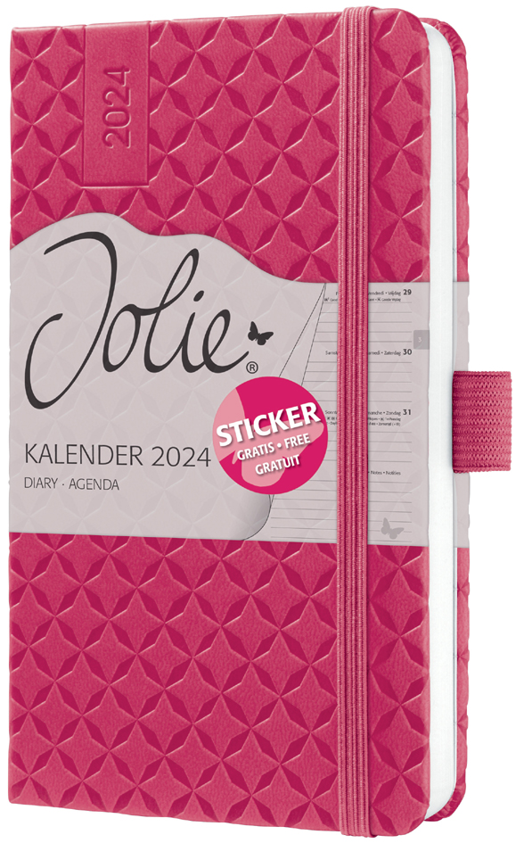 sigel Buchkalender Jolie 2024, Kunstleder, A6, pink von Sigel