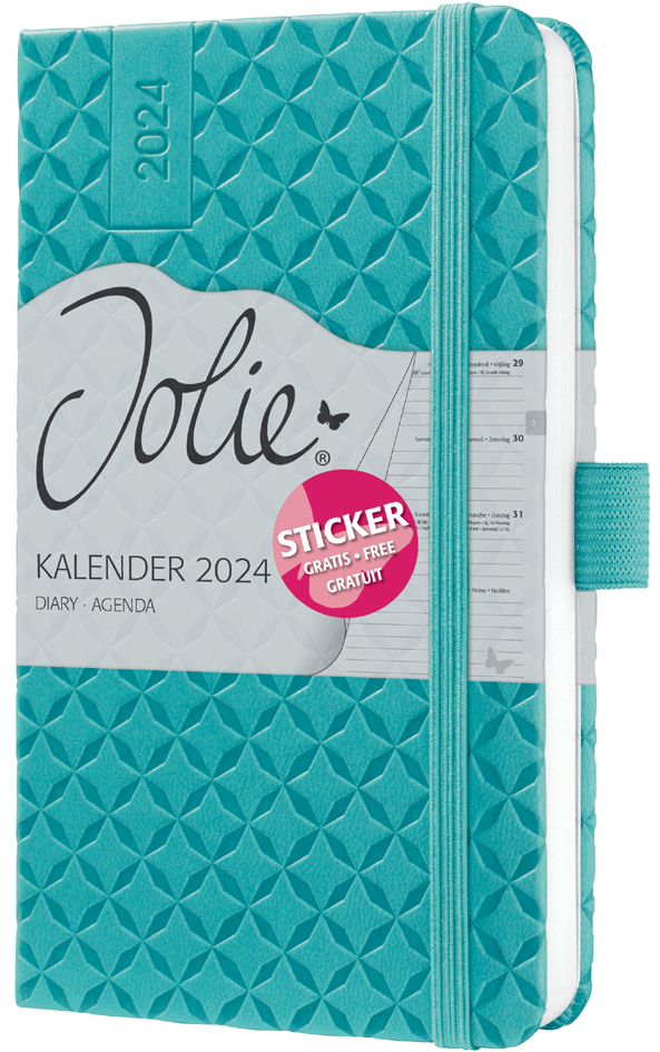 sigel Buchkalender Jolie Flair 2024, Kunstleder, A6, türkis von Sigel