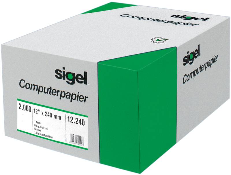 sigel DIN-Computerpapier endlos, 240 mm x 4,  (10,16 cm) von Sigel