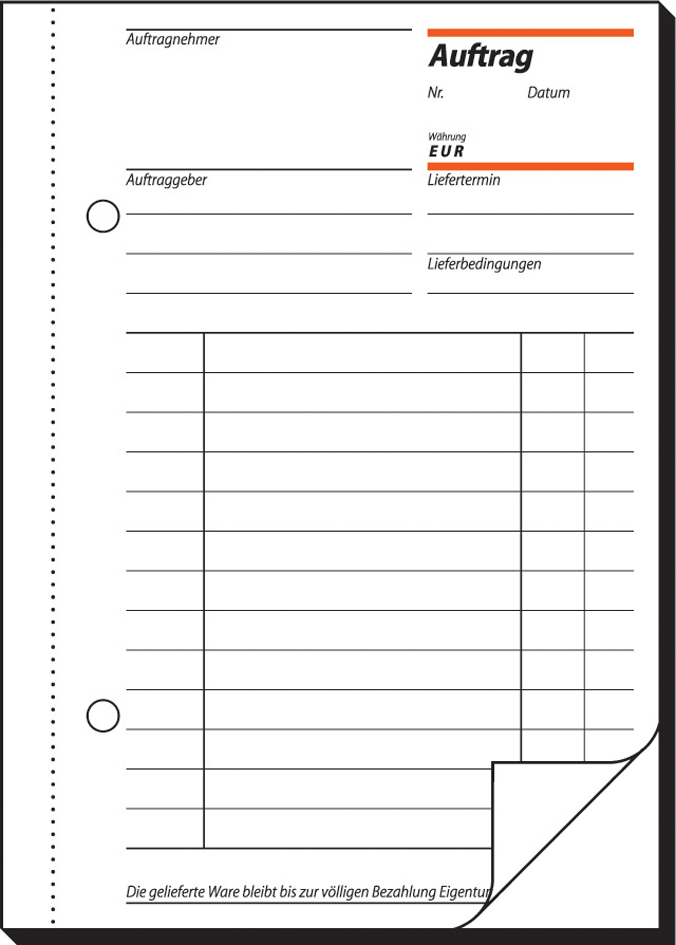 sigel Formularbuch , Auftrag, , A4, 2 x 40 Blatt, SD von Sigel