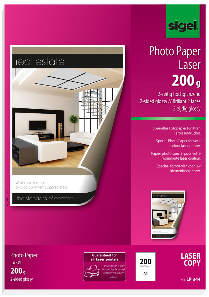 sigel Foto-Papier, DIN A3, 135 g/qm, 2-seitig glossy von Sigel