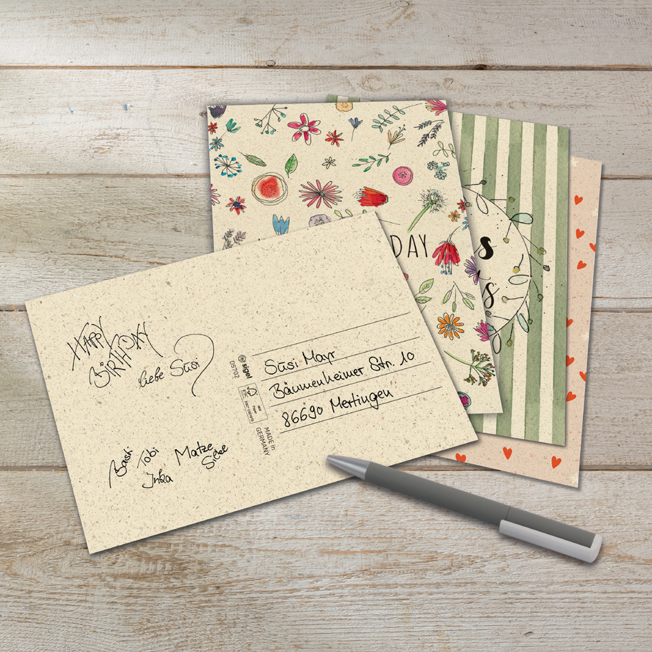 sigel Geburtstags-Postkarten-Set , Happy Grassy Birthday, sigel Geburtstags-Postkarten-Set , Happy Grassy Birthday, von Sigel