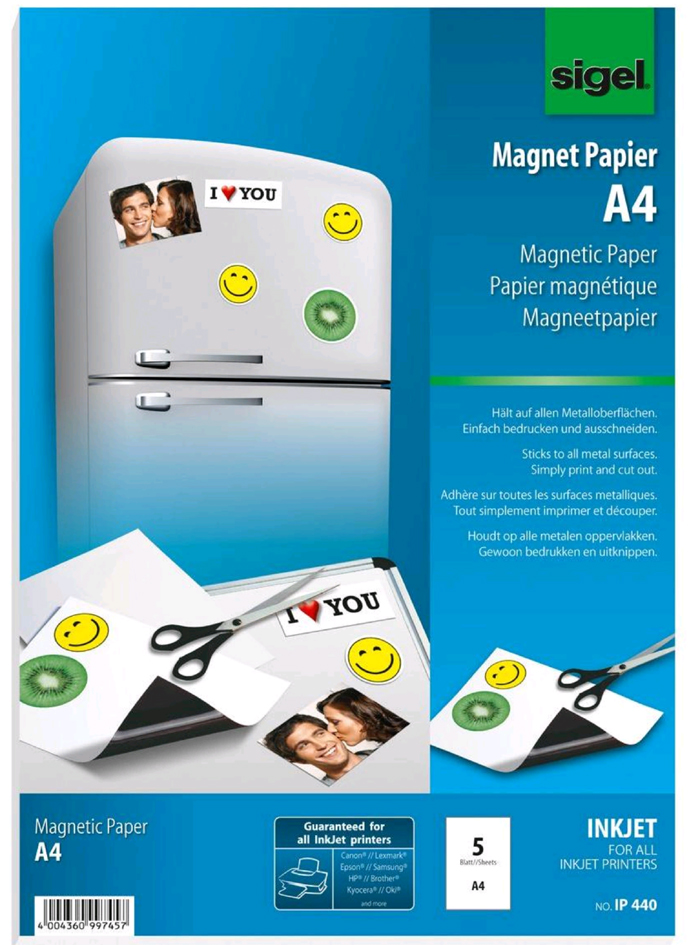 sigel Inkjet-Magnet-Papier, spezialbeschichtet, DIN A4 von Sigel