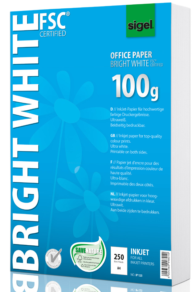 sigel Inkjet-Papier , Bright White, , DIN A4, 100 g/qm von Sigel