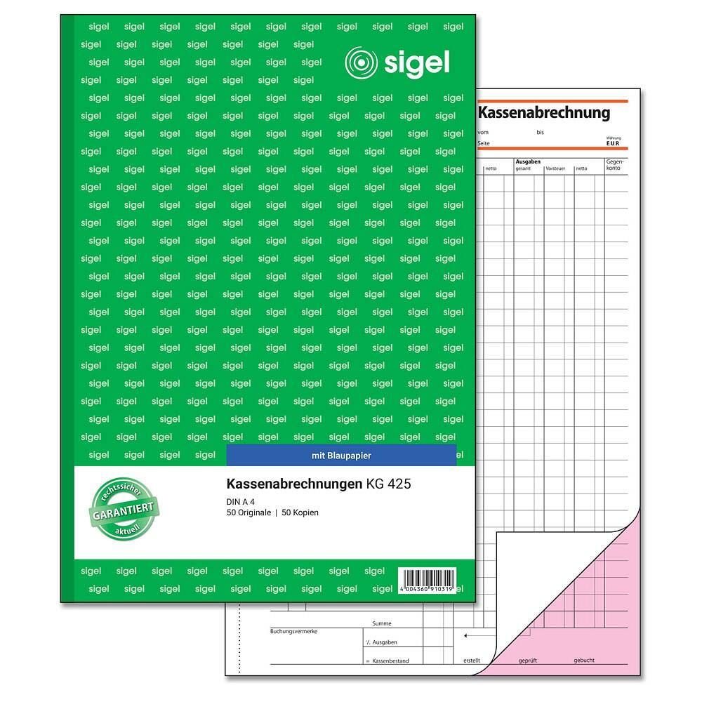 sigel Kassenabrechnung Formularbuch KG425 - 2 x 50 Blatt sigel Kassenabrechnung Formularbuch KG425 - 2 x 50 Blatt von Sigel