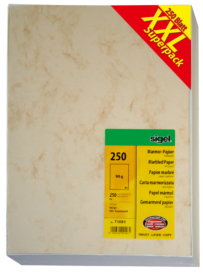 sigel Marmor-Papier , XXL Superpack, , A4, 90 g/qm, Feinpapier von Sigel