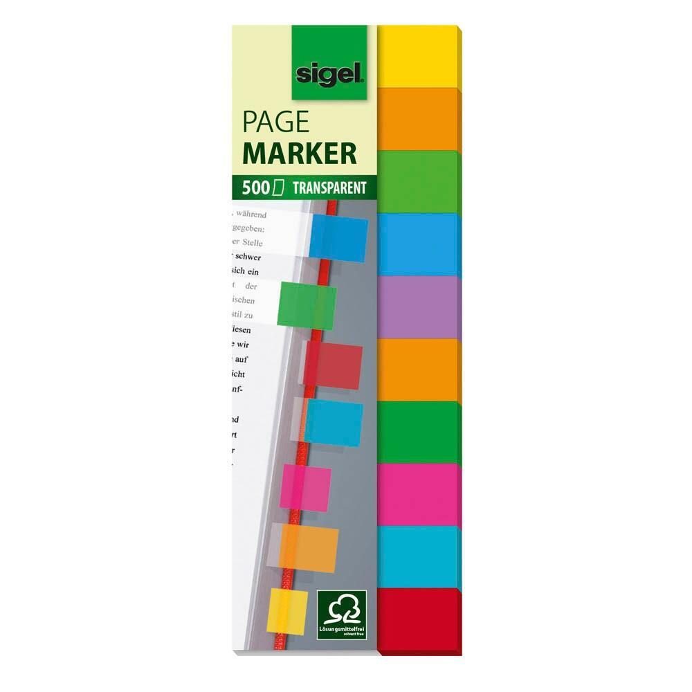 sigel Multicolor transparent Haftmarker farbsortiert - 10x 50 Streifen sigel Multicolor transparent Haftmarker farbsortiert - 10x 50 Streifen von Sigel