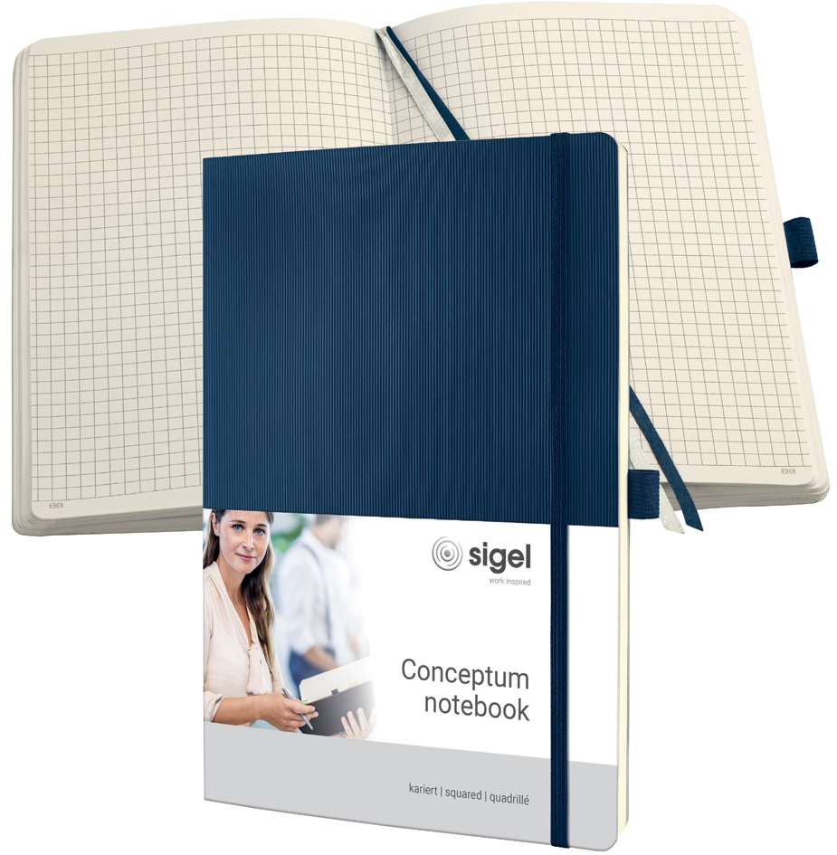 sigel Notizbuch Conceptum, DIN A4, kariert, blau sigel Notizbuch Conceptum, DIN A4, kariert, blau von Sigel