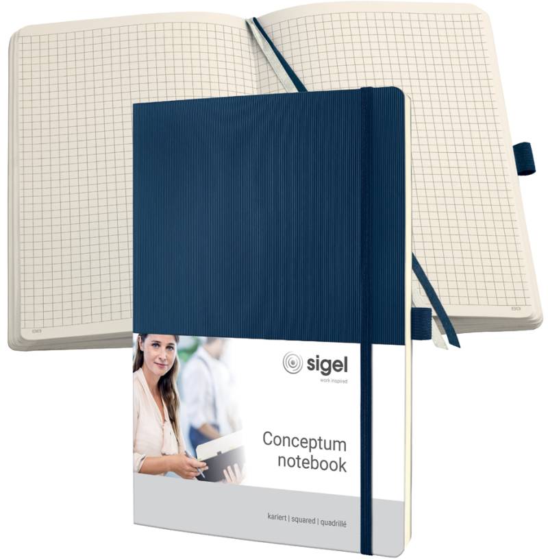 sigel Notizbuch Conceptum, DIN A4, kariert, blau von Sigel