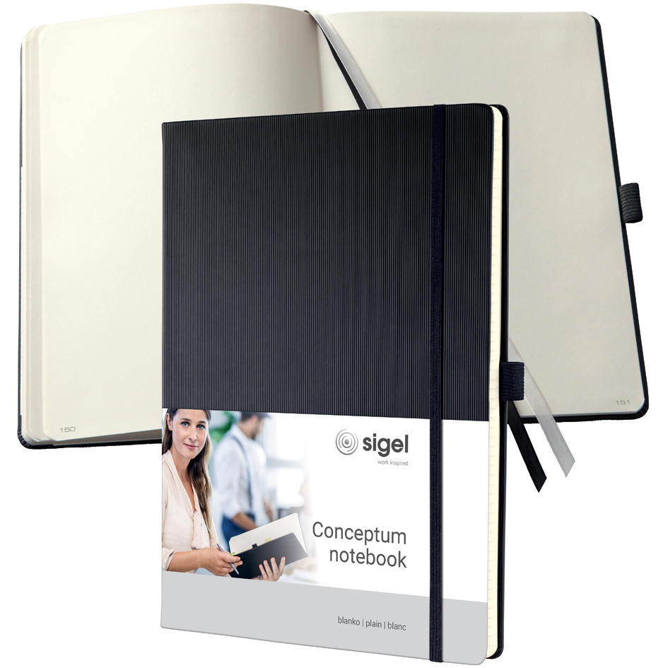 sigel Notizbuch Conceptum, DIN A4, punktkariert, schwarz sigel Notizbuch Conceptum, DIN A4, punktkariert, schwarz von Sigel