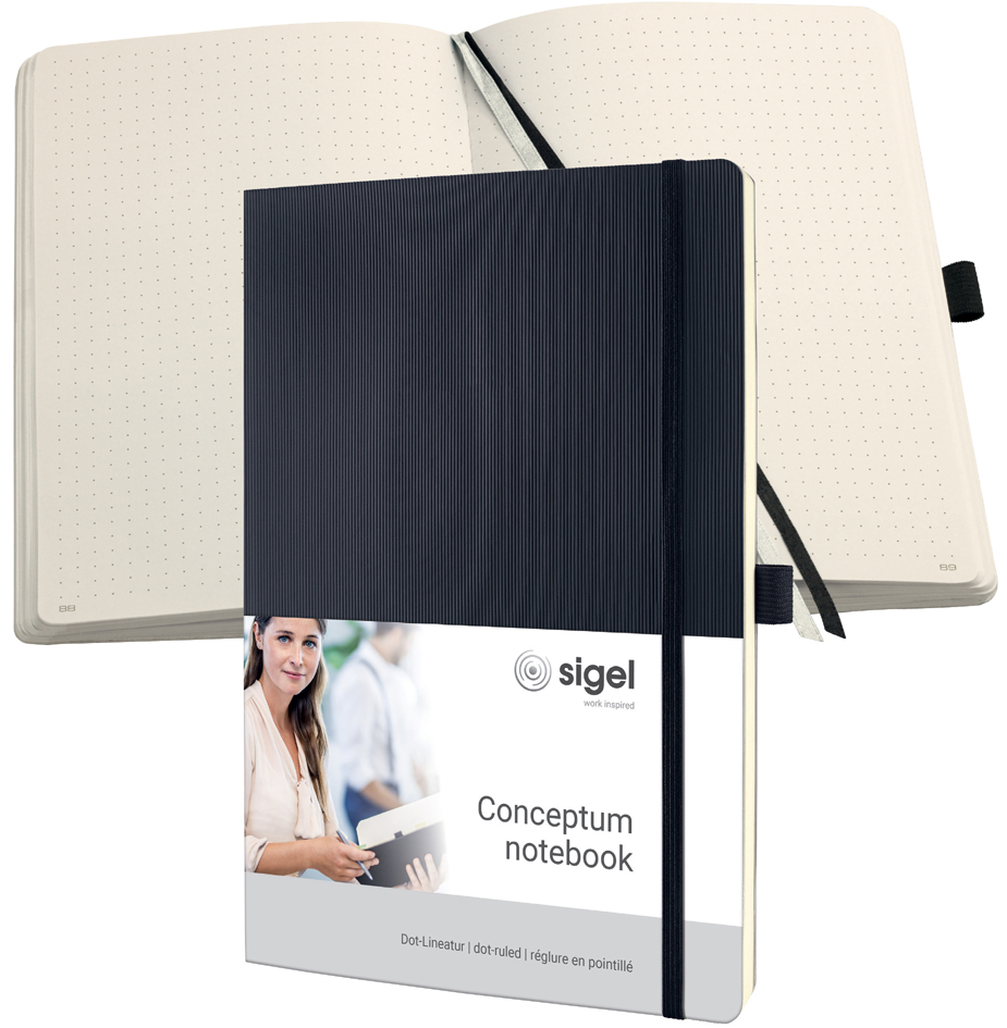 sigel Notizbuch Conceptum, DIN A4, punktkariert, schwarz sigel Notizbuch Conceptum, DIN A4, punktkariert, schwarz von Sigel