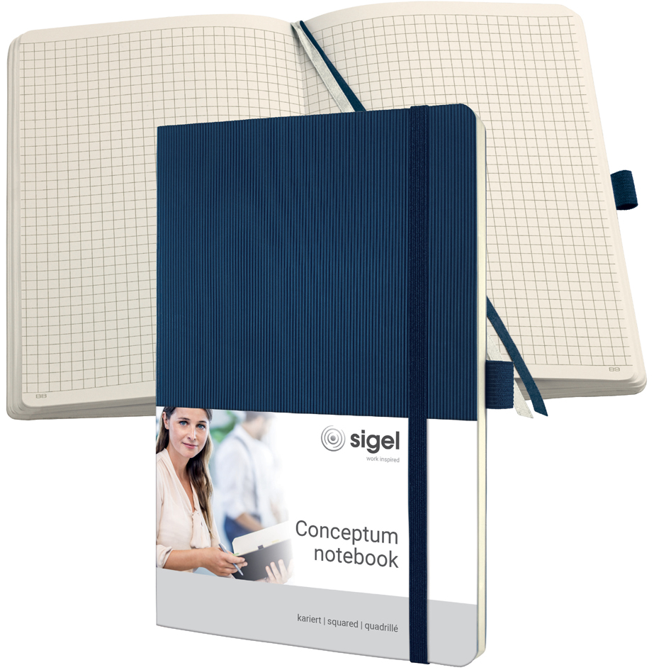 sigel Notizbuch Conceptum, DIN A5, kariert, blau sigel Notizbuch Conceptum, DIN A5, kariert, blau von Sigel