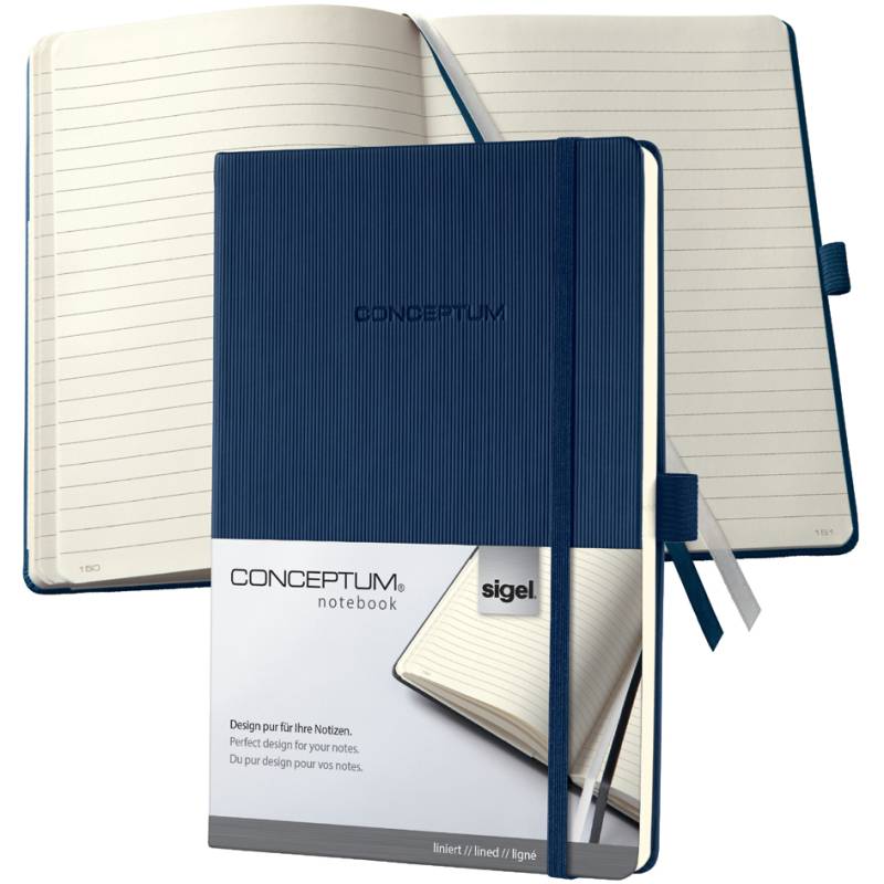 sigel Notizbuch Conceptum, DIN A5, liniert, blau von Sigel