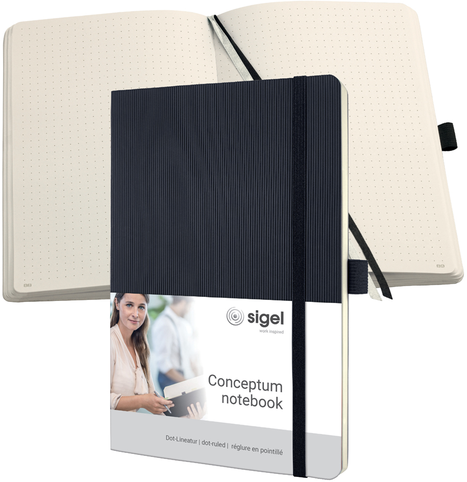 sigel Notizbuch Conceptum, DIN A5, punktkariert, schwarz sigel Notizbuch Conceptum, DIN A5, punktkariert, schwarz von Sigel