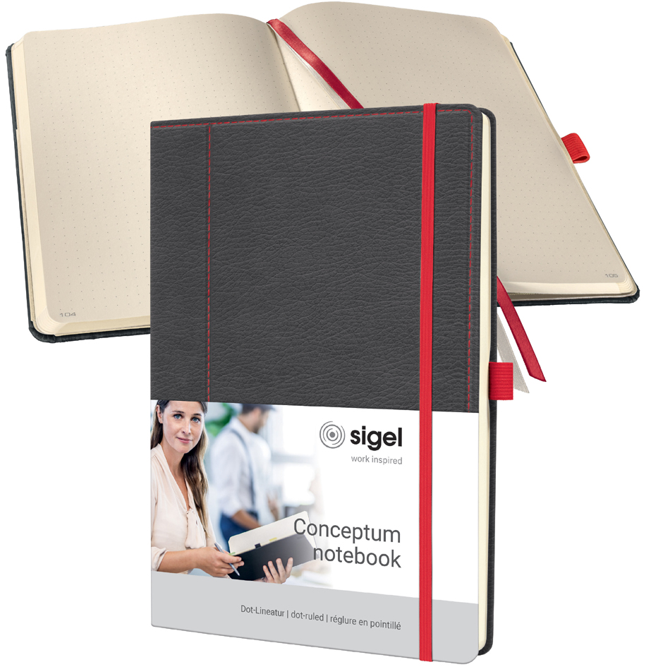 sigel Notizbuch Conceptum Design Casual, DIN A4, grau/rot von Sigel