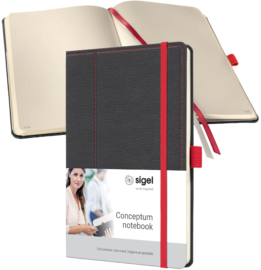 sigel Notizbuch Conceptum Design Casual, DIN A5, grau/rot von Sigel