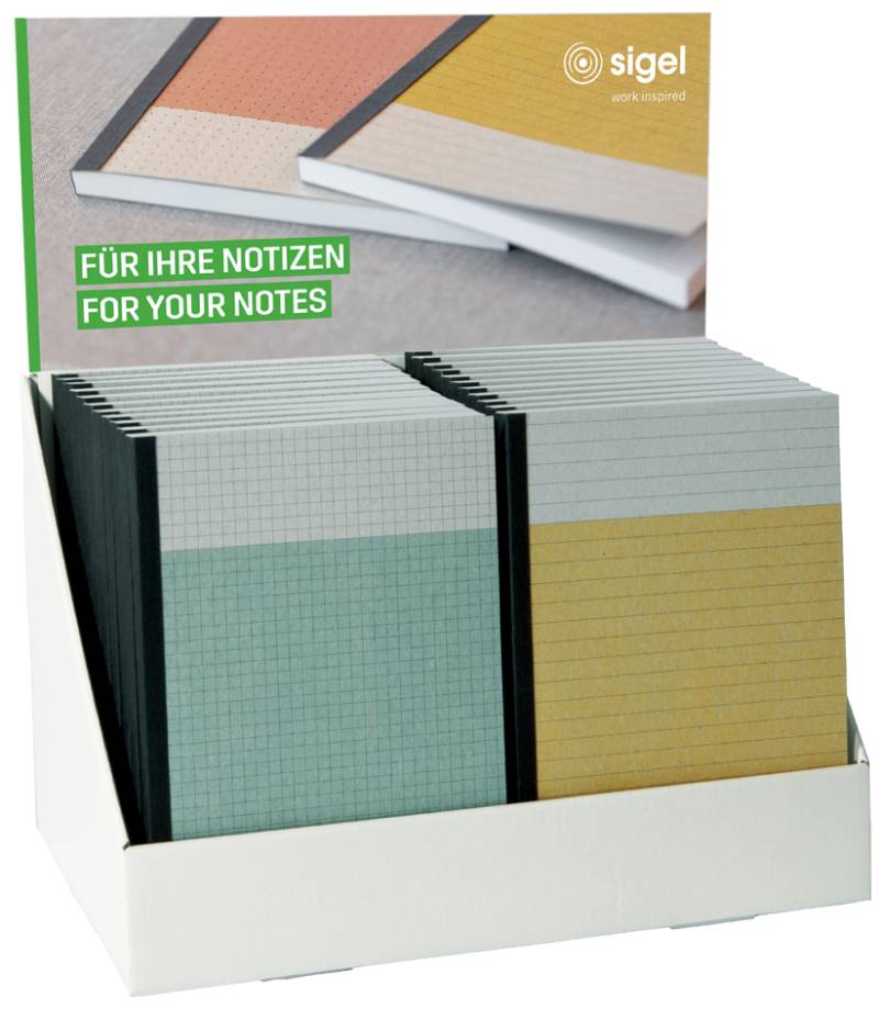 sigel Notizbuch aus Recycling-Papier, DIN A5, Display von Sigel