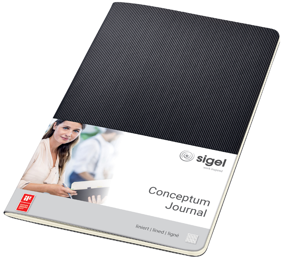 sigel Notizheft Conceptum, DIN A5, liniert, schwarz von Sigel