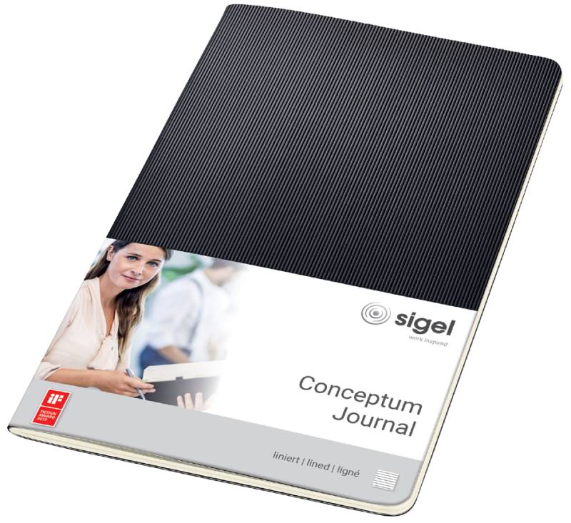 sigel Notizheft Conceptum, DIN A5, liniert, schwarz von Sigel
