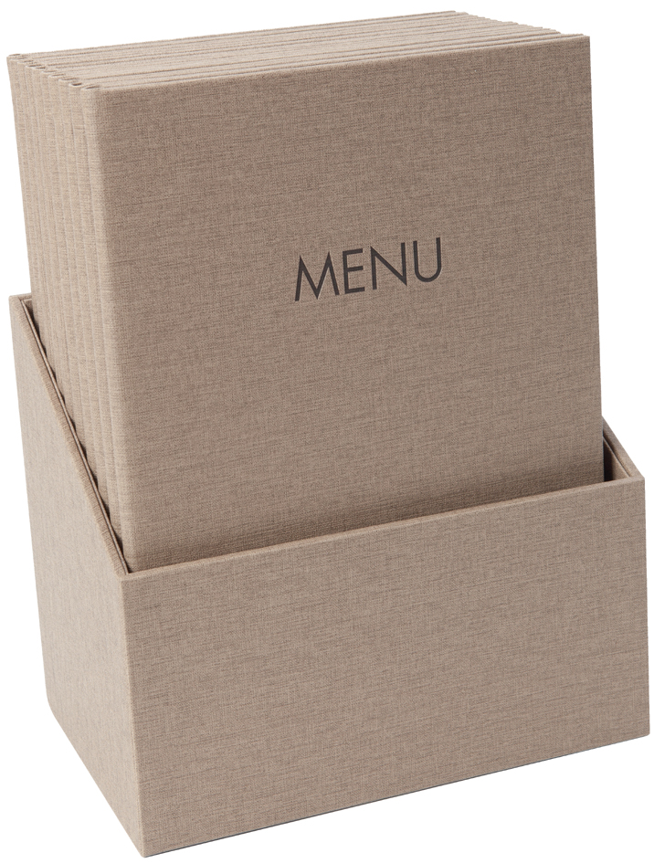 sigel Speisekarten-Mappe MENU, DIN A4, beige, 10er Box von Sigel