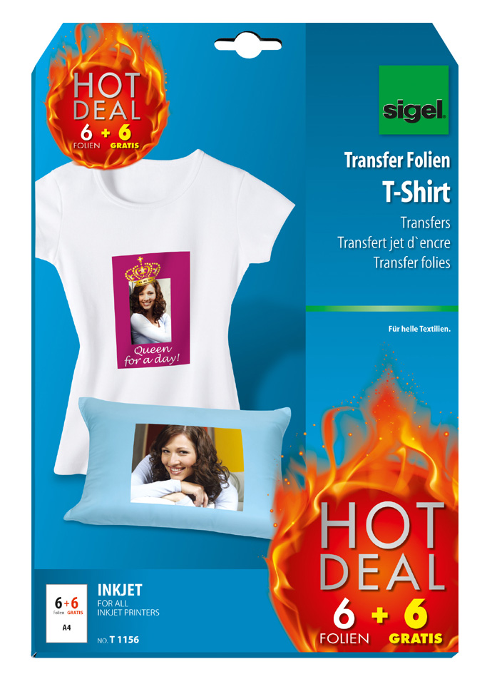 sigel T-Shirt Inkjet-Transfer-Folien , HOT DEAL,  Aktion,197my von Sigel
