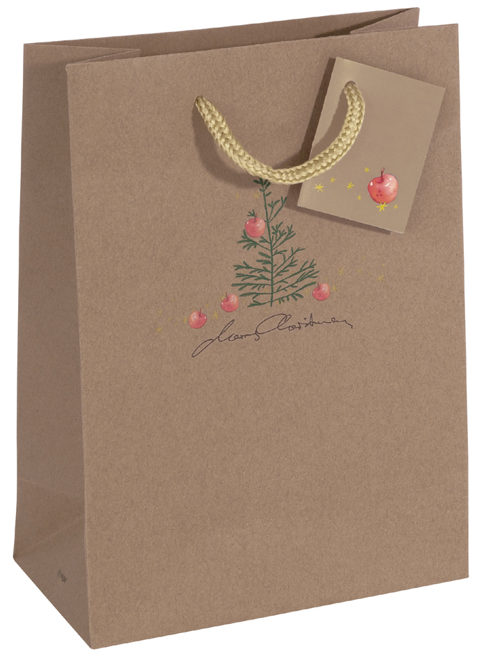 sigel Weihnachts-Geschenktüte , Christmas with apples, , klein von Sigel