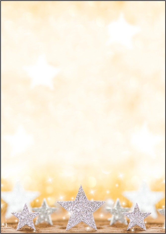 sigel Weihnachts-Motiv-Papier , Glitter Stars, , A4, 90 g/qm von Sigel