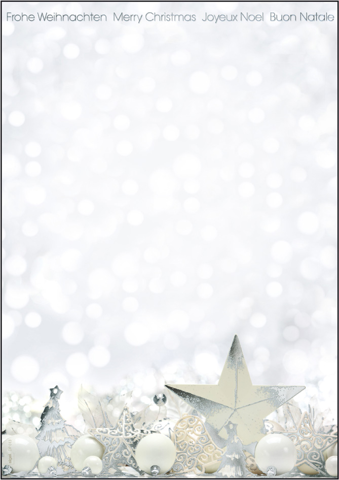 sigel Weihnachts-Motiv-Papier , White Stars, , A4, 90g/qm von Sigel