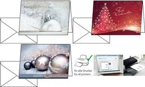 sigel Weihnachtskarte Exquisite, A6 (A5) für Inkjet/Laser/Kopierer, Glanzkarton 220 g/qm, - 1 Stück (DS024) von Sigel