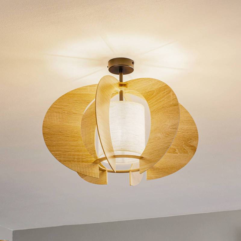 Deckenleuchte Modern C M mit Holz-Lamellen Ø 50 cm von Sigma