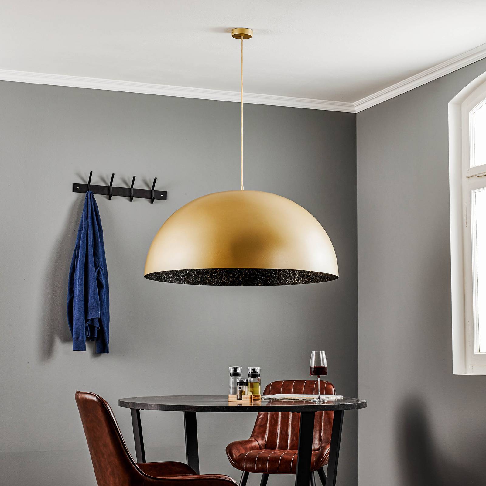 Hängeleuchte Fera, gold/schwarz gesprenkelt, Ø90cm Hängeleuchte Fera, gold/schwarz gesprenkelt, Ø90cm von Sigma