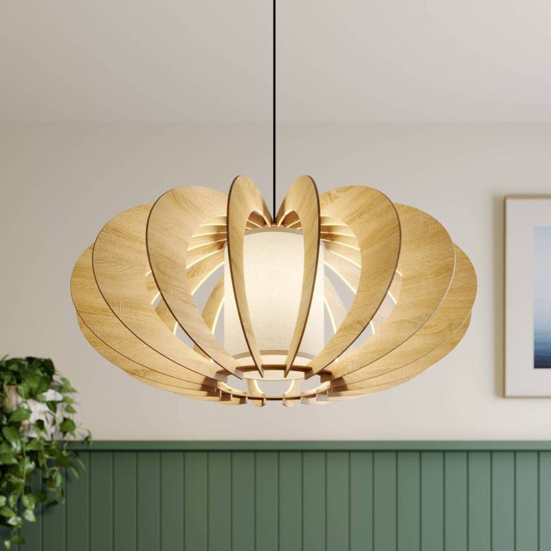 Hängeleuchte Modern A L mit Holz-Lamellen, Ø 60 cm von Sigma