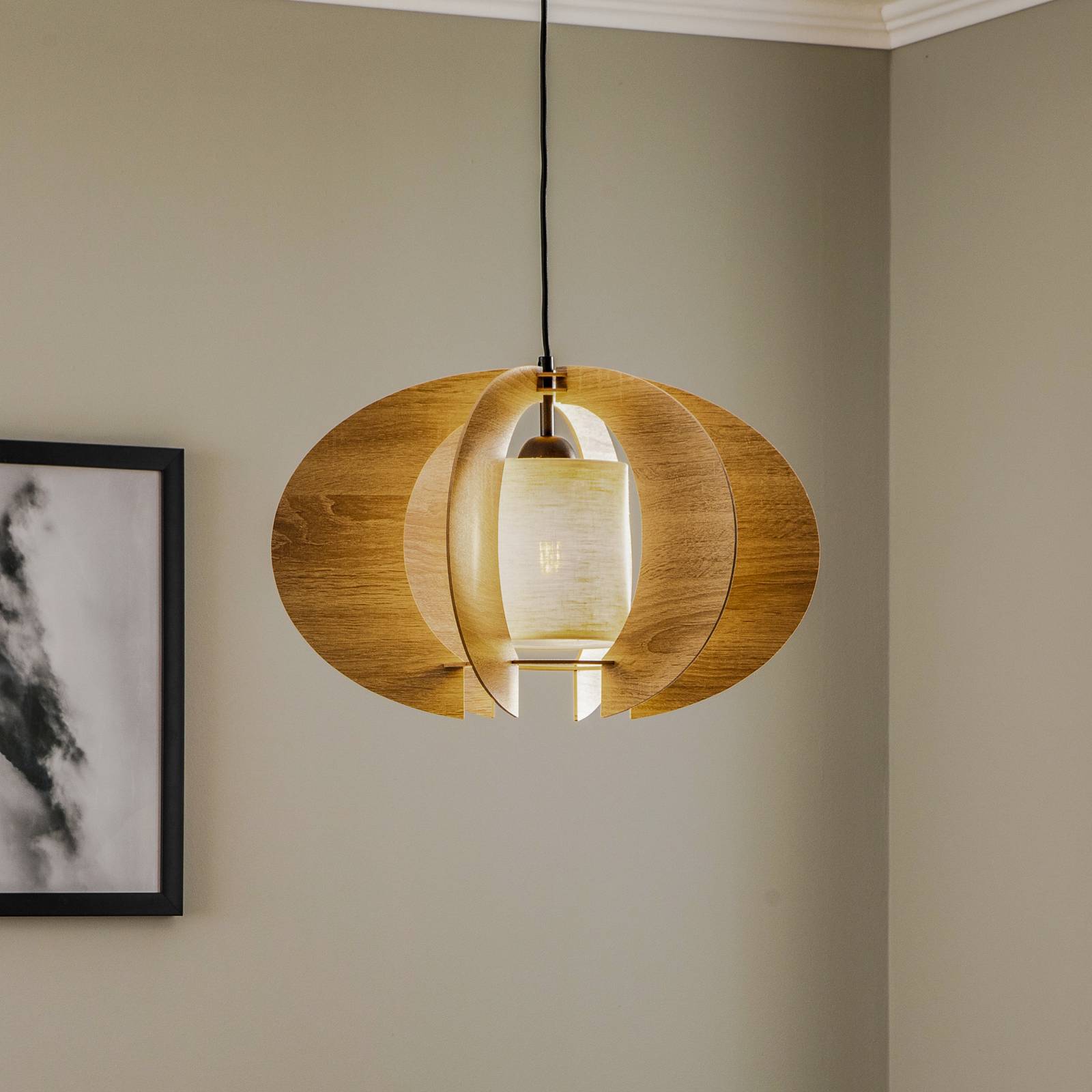 Hängeleuchte Modern C M mit Holz-Lamellen Ø 50 cm Hängeleuchte Modern C M mit Holz-Lamellen Ø 50 cm von Sigma