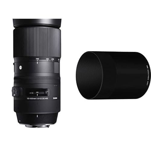 Sigma 150-600mm F5,0-6,3 DG OS HSM Contemporary Objektiv für Canon EF Objektivbajonett & LH1050-01 Gegenlichtblende (150-600 mm F5,0-6,3 für DG OS HSM Contemporary) von Sigma