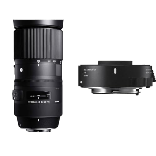 Sigma 150-600mm F5,0-6,3 DG OS HSM Contemporary Objektiv für Nikon F Objektivbajonett & 1,4-Fach Telekonverter TC-1401 für Nikon F Mount von Sigma