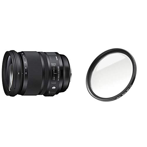 Sigma 24-105mm F4,0 DG OS HSM Art Objektiv (82mm Filtergewinde) für Canon Objektivbajonett & Walimex Pro UV-Filter Slim MC 82 mm (inkl. Schutzhülle) von Sigma
