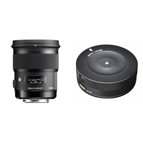 Sigma 50mm F1,4 DG HSM Art Objektiv (77mm Filtergewinde) für Nikon Objektivbajonett & USB-Dock für Nikon Objektivbajonett von Sigma