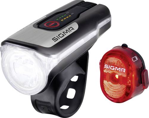Sigma Fahrradbeleuchtung Set AURA 80 / Nugget Set LED akkubetrieben Schwarz von Sigma