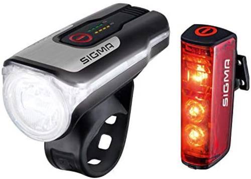 Sigma Fahrradbeleuchtung Set AURA 80 FL / Blaze Set LED akkubetrieben Schwarz von Sigma