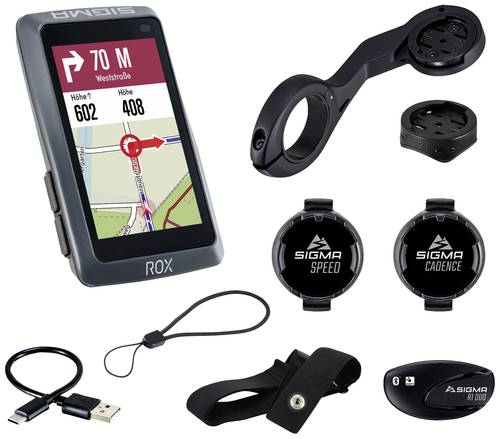 Sigma ROX 12.1 EVO Sensor Set - Night Grey Fahrrad-Navi Fahrrad Europa Bluetooth®, GPS, GLONASS von Sigma