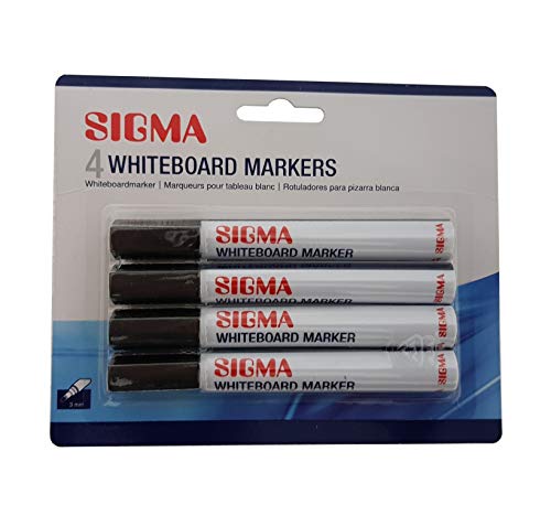 Sigma Whiteboardmarker, schwarz, 4 Stück von Sigma
