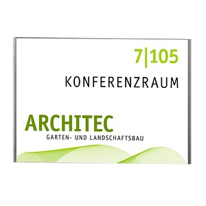 SignSystems® Türschild LITE Metall silber DIN A6 quer von SignSystems®
