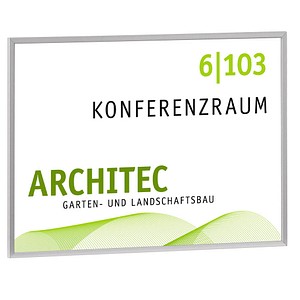 SignSystems® Türschild New Age Metall silber 15,0 x 11,0 cm von SignSystems®